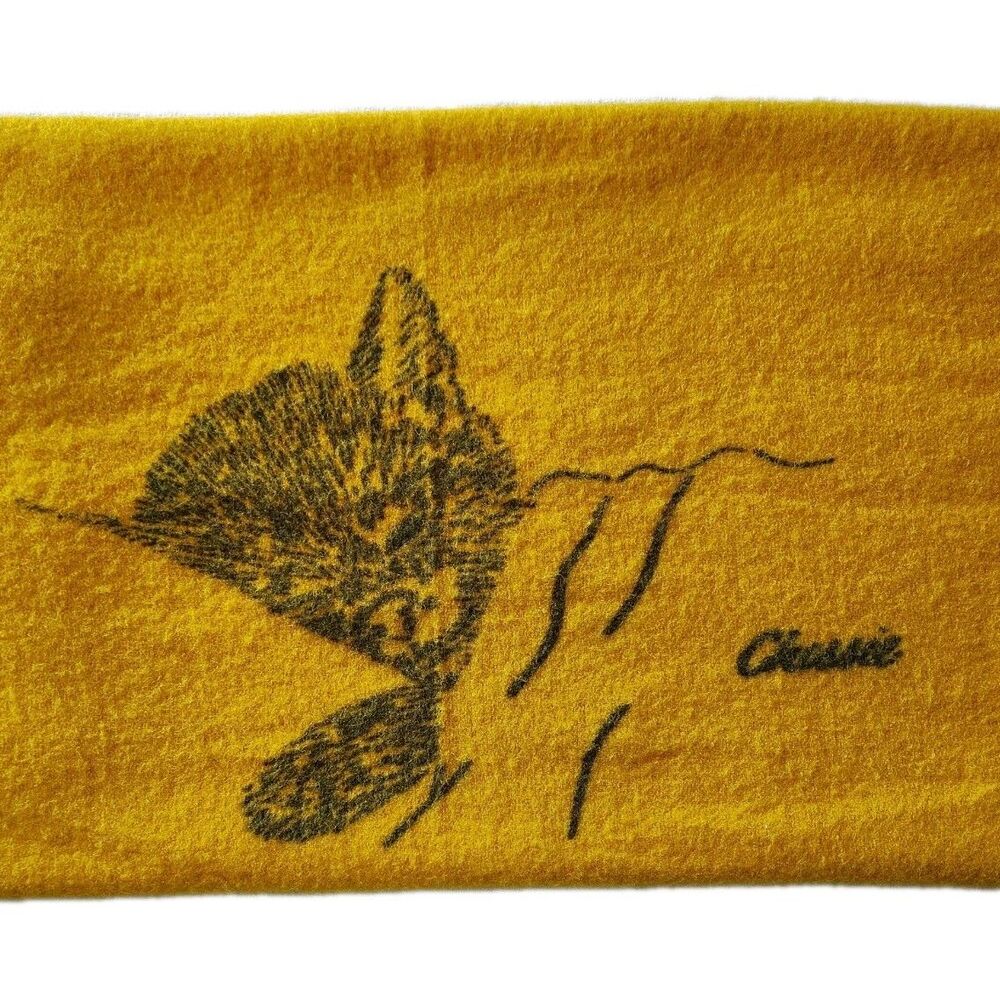 Vintage Faribo Chessie Cat C&O Railroad Wool Blanket Stadium Throw Fringe 63x56